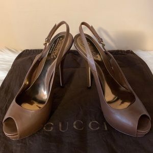 GUCCI Peep toe Sling back Pump heeled shoes